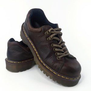 Dr Martens Brown Leather Work Oxfords Womens 9